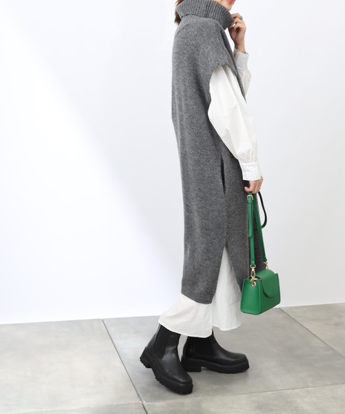 COLONY 2139（コロニートゥーワンスリーナイン）の「【TV媒体紹介商品】タートルネックニット&シャツワンピースセット（シャツワンピース・レディース・ブラック/ブラウン/グレー・FREE）」の12枚目の写真