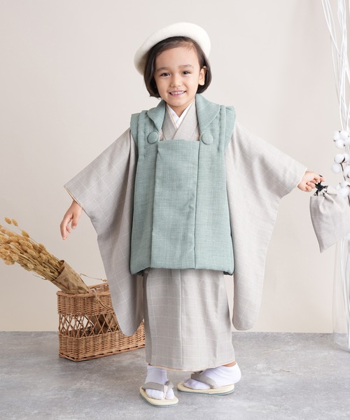 七五三男の子3歳用被布コート9点セット utatane
