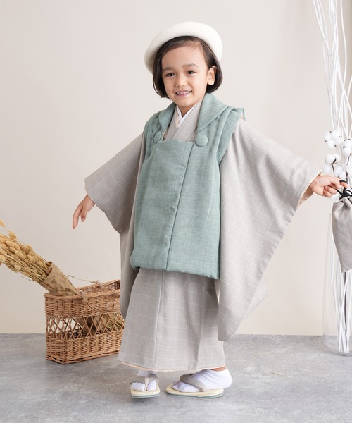 七五三男の子3歳用被布コート9点セット utatane