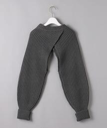も*ゆ様 HYKE★ハイク★シアースリーブニット★1 ★ブラック★デザインニット CREW NECK CROPPED SWEATER WITH SHEER SLEEVE-クルーネック