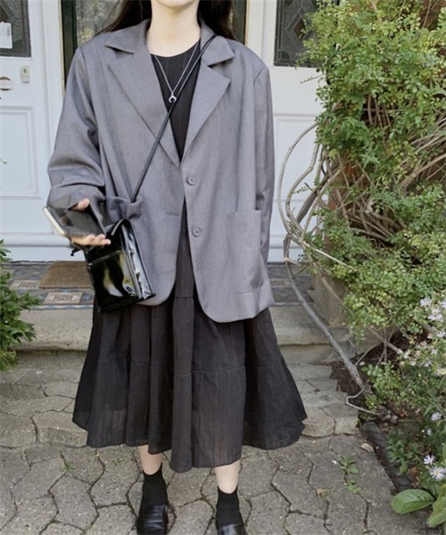 Dream garden（ドリームガーデン）の「ストライプティアードワンピース（ワンピース・レディース・ベージュ/ブラック・L/M/S）」の13枚目の写真