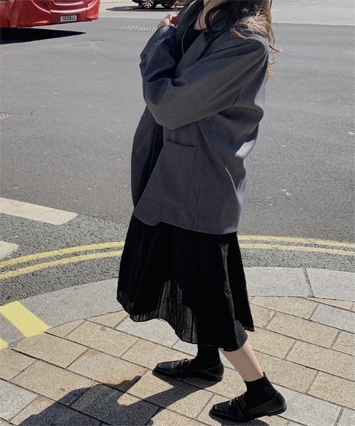 Dream garden（ドリームガーデン）の「ストライプティアードワンピース（ワンピース・レディース・ベージュ/ブラック・L/M/S）」の6枚目の写真