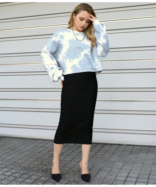 ANAP（アナップ）の「タイダイクロップド裏毛トップ（スウェット・レディース・ブルー/スミクロ・FREE）」の11枚目の写真