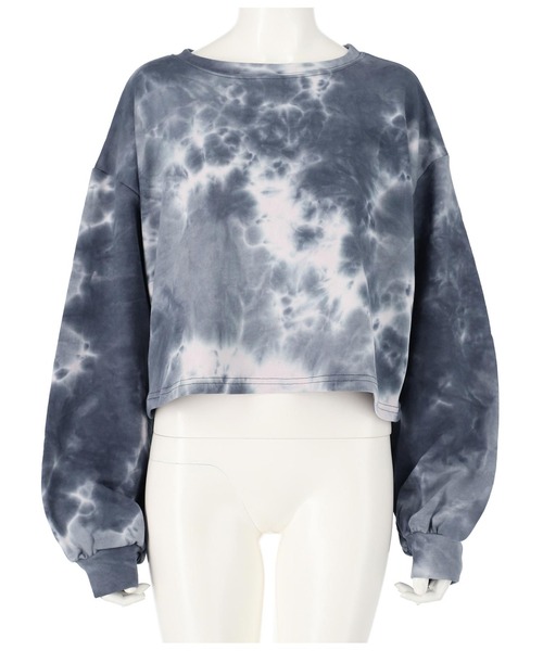 ANAP（アナップ）の「タイダイクロップド裏毛トップ（スウェット・レディース・ブルー/スミクロ・FREE）」の5枚目の写真