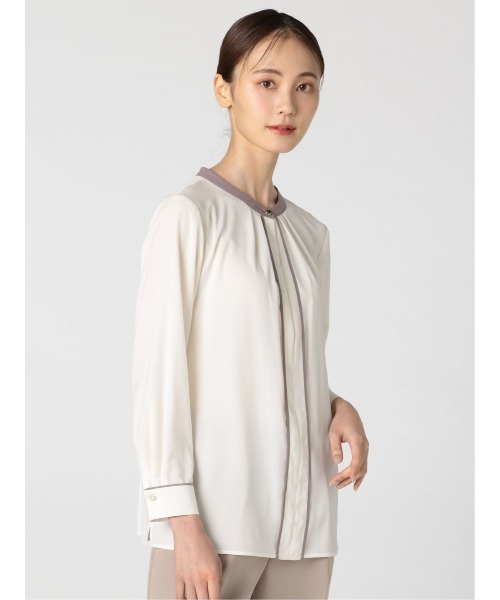m.f.editorial(エムエフエディトリアル)の「エムエフエディトリアルレディース/m.f.editorial:Women 配色 8分袖ブラウス(シャツ/ブラウス・レディース・ベージュ/ライトグレー・MEDIUM/LARGE)」の12枚目の写真