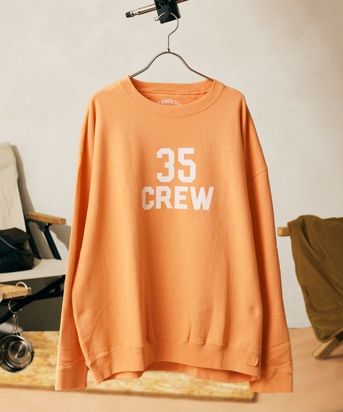 GOOD DAYS SUPPLY(グッドデイズサプライ)の「【GOOD DAYS SUPPLY/グッドデイズサプライ】 PRINT SWEAT/カレッジロゴ(スウェット・メンズ・パープル/ネイビー/オレンジ/グリーン・MEDIUM/LARGE)」の1枚目の写真