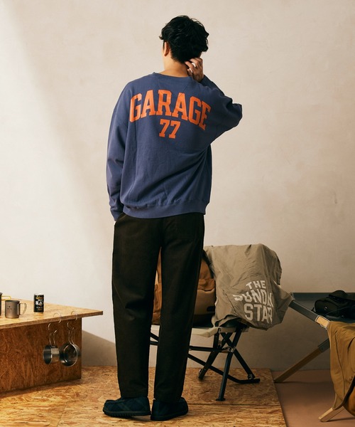 GOOD DAYS SUPPLY(グッドデイズサプライ)の「【GOOD DAYS SUPPLY/グッドデイズサプライ】 PRINT SWEAT/カレッジロゴ(スウェット・メンズ・パープル/ネイビー/オレンジ/グリーン・MEDIUM/LARGE)」の5枚目の写真
