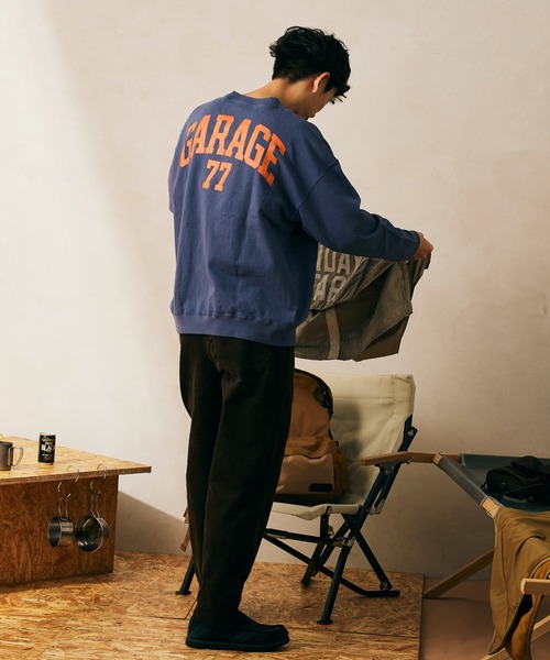 GOOD DAYS SUPPLY(グッドデイズサプライ)の「【GOOD DAYS SUPPLY/グッドデイズサプライ】 PRINT SWEAT/カレッジロゴ(スウェット・メンズ・パープル/ネイビー/オレンジ/グリーン・MEDIUM/LARGE)」の15枚目の写真