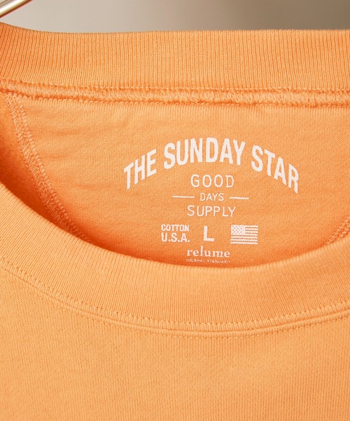 GOOD DAYS SUPPLY(グッドデイズサプライ)の「【GOOD DAYS SUPPLY/グッドデイズサプライ】 PRINT SWEAT/カレッジロゴ(スウェット・メンズ・パープル/ネイビー/オレンジ/グリーン・MEDIUM/LARGE)」の6枚目の写真