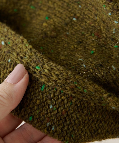 BEARDSLEY（ビアズリー）の「ショート丈で腰回りがもたつかないネップハイネックニット（ニット/セーター・レディース・グリーン/オレンジ・FREE）」の14枚目の写真