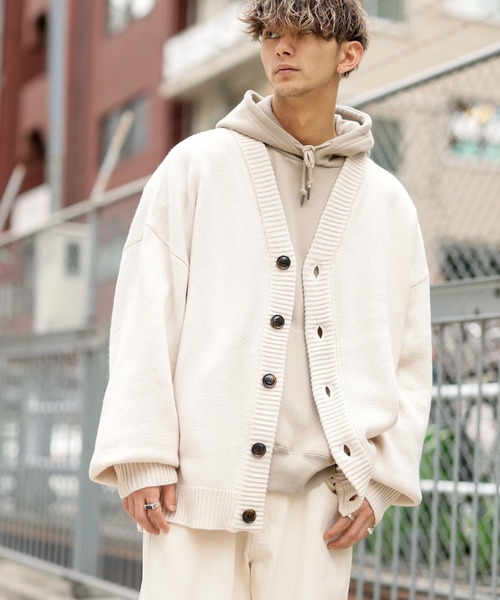 ADMIX/ATELIER SAB MEN（アドミックスアトリエサブメン）の「ハイバルキー／ オーバーサイズ ビッグ ルーズカーディガン（カーディガン/ボレロ・メンズ・チャコールグレー/ブラウン/ネイビー/ブラック/グリーン/オフホワイト/グレイッシュブルー・50/48）」の2枚目の写真