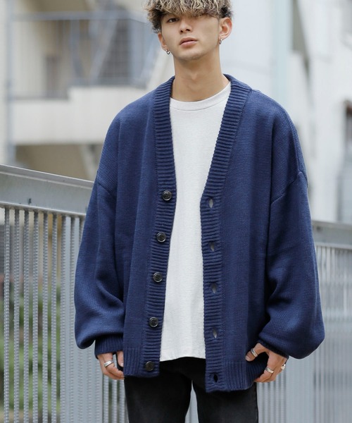 ADMIX/ATELIER SAB MEN（アドミックスアトリエサブメン）の「ハイバルキー／ オーバーサイズ ビッグ ルーズカーディガン（カーディガン/ボレロ・メンズ・チャコールグレー/ブラウン/ネイビー/ブラック/グリーン/オフホワイト/グレイッシュブルー・50/48）」の6枚目の写真
