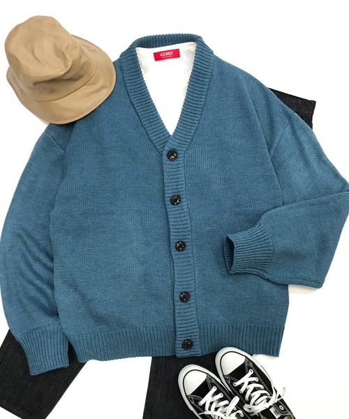 ADMIX/ATELIER SAB MEN（アドミックスアトリエサブメン）の「ハイバルキー／ オーバーサイズ ビッグ ルーズカーディガン（カーディガン/ボレロ・メンズ・チャコールグレー/ブラウン/ネイビー/ブラック/グリーン/オフホワイト/グレイッシュブルー・50/48）」の7枚目の写真