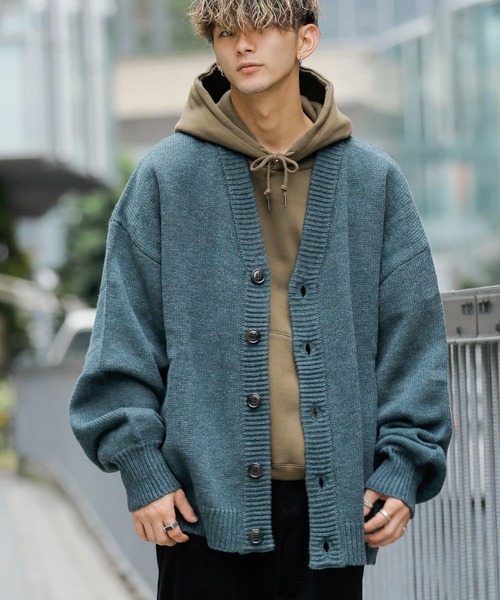 ADMIX/ATELIER SAB MEN（アドミックスアトリエサブメン）の「ハイバルキー／ オーバーサイズ ビッグ ルーズカーディガン（カーディガン/ボレロ・メンズ・チャコールグレー/ブラウン/ネイビー/ブラック/グリーン/オフホワイト/グレイッシュブルー・50/48）」の5枚目の写真