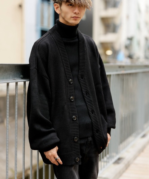 ADMIX/ATELIER SAB MEN（アドミックスアトリエサブメン）の「ハイバルキー／ オーバーサイズ ビッグ ルーズカーディガン（カーディガン/ボレロ・メンズ・チャコールグレー/ブラウン/ネイビー/ブラック/グリーン/オフホワイト/グレイッシュブルー・50/48）」の3枚目の写真