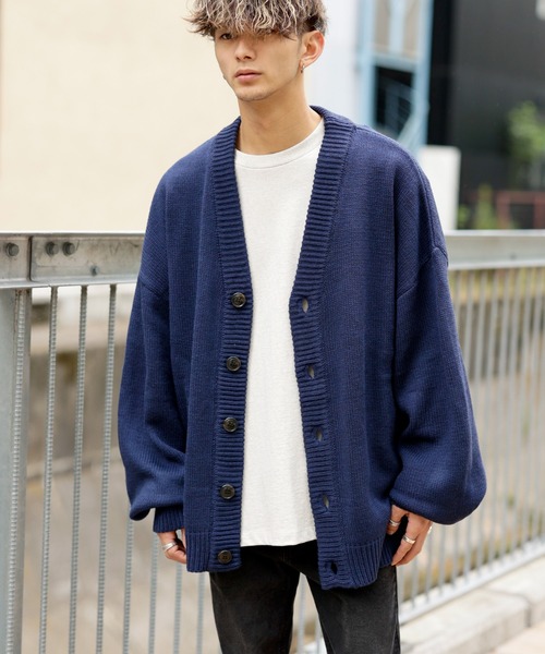 ADMIX/ATELIER SAB MEN（アドミックスアトリエサブメン）の「ハイバルキー／ オーバーサイズ ビッグ ルーズカーディガン（カーディガン/ボレロ・メンズ・チャコールグレー/ブラウン/ネイビー/ブラック/グリーン/オフホワイト/グレイッシュブルー・50/48）」の8枚目の写真