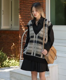 UNE MANSION | ビッグチェックオーバーフィットベスト(ベスト)