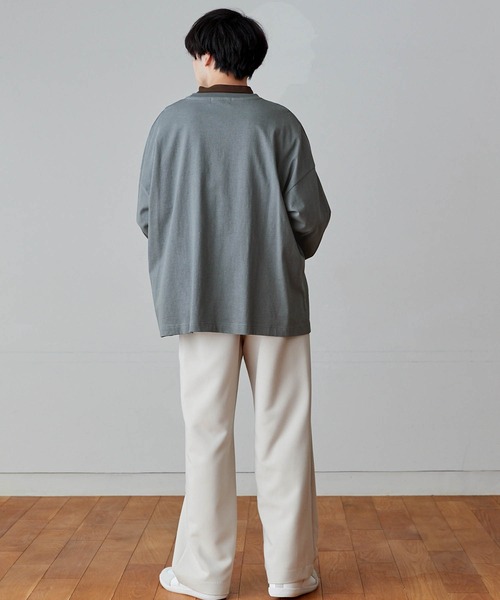 MONO-MART(モノマート)の「ルーズベーシックオーバーロンTEE(Tシャツ/カットソー・メンズ・ブラウン/ホワイト/ブルーグレー/チャコール/ライトグレー・M/S/L)」の15枚目の写真