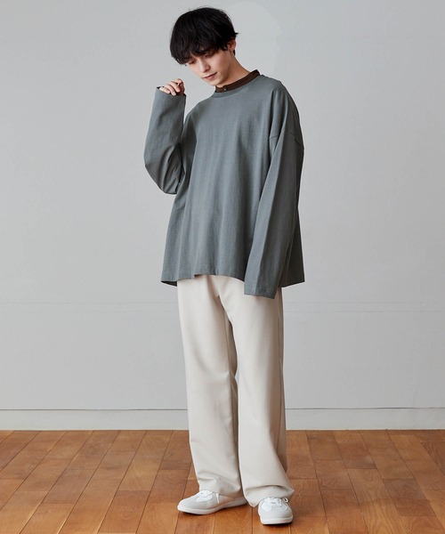 MONO-MART(モノマート)の「ルーズベーシックオーバーロンTEE(Tシャツ/カットソー・メンズ・ブラウン/ホワイト/ブルーグレー/チャコール/ライトグレー・M/S/L)」の13枚目の写真