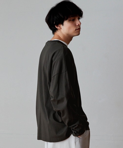 MONO-MART(モノマート)の「ルーズベーシックオーバーロンTEE(Tシャツ/カットソー・メンズ・ブラウン/ホワイト/ブルーグレー/チャコール/ライトグレー・M/S/L)」の17枚目の写真