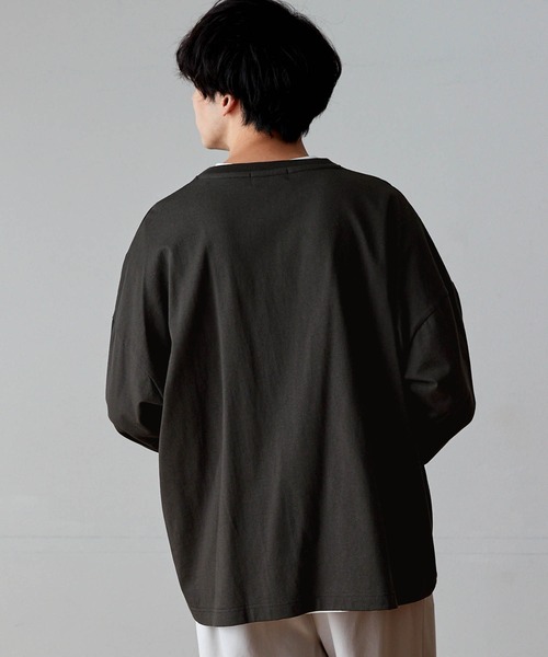 MONO-MART(モノマート)の「ルーズベーシックオーバーロンTEE(Tシャツ/カットソー・メンズ・ブラウン/ホワイト/ブルーグレー/チャコール/ライトグレー・M/S/L)」の18枚目の写真