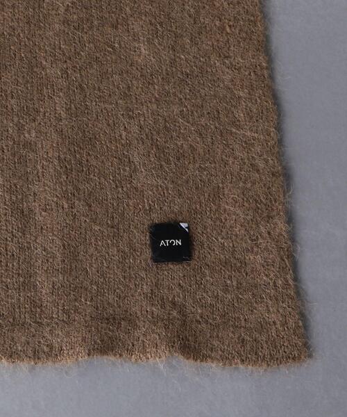 ATON（エイトン）の「＜ATON（エイトン）＞ ベビーアルパカ ストール■■■（ストール/ショール・メンズ・ダークグリーン/ベージュ・FREE）」の3枚目の写真