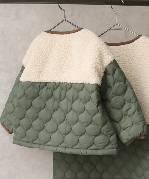 BREEZE by yumi.(ブリーズバイユミ)の「WEB限定 キルトボア中綿ジャケット【BREEZE by yumi.】(ダウンジャケット/コート・キッズ・カーキ/ブラウン・110/150/100/120/90/140/130)」の9枚目の写真