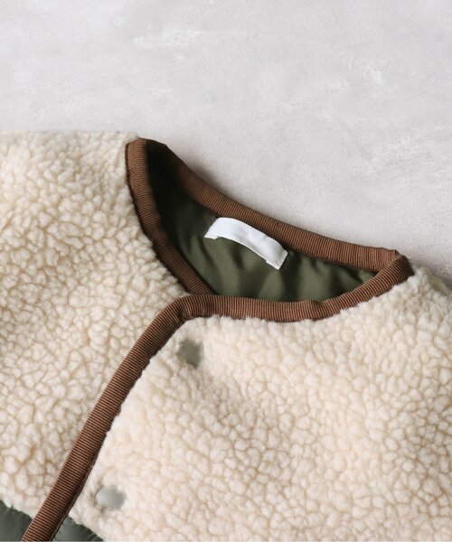 BREEZE by yumi.(ブリーズバイユミ)の「WEB限定 キルトボア中綿ジャケット【BREEZE by yumi.】(ダウンジャケット/コート・キッズ・カーキ/ブラウン・110/150/100/120/90/140/130)」の11枚目の写真