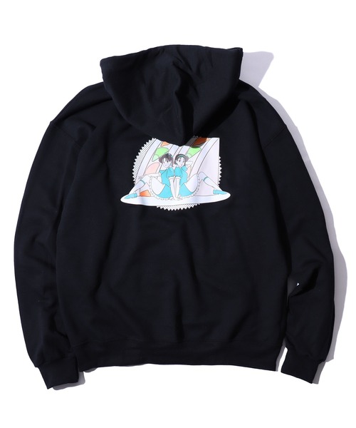 FRUIT OF THE LOOM（フルーツオブザルーム）の「【ROOPTOKYO限定】FRUIT OF THE LOOM/フルーツオブザルーム×火曜び 描き下ろしイラスト パーカー（パーカー・レディース・ホワイト/ブラック/グレー・XL/M/L）」の5枚目の写真