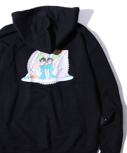 FRUIT OF THE LOOM（フルーツオブザルーム）の「【ROOPTOKYO限定】FRUIT OF THE LOOM/フルーツオブザルーム×火曜び 描き下ろしイラスト パーカー（パーカー・レディース・ホワイト/ブラック/グレー・XL/M/L）」の6枚目の写真