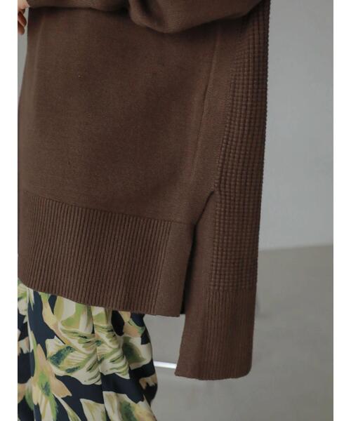 AMERICAN HOLIC（アメリカンホリック）の「バック鹿の子編みニットチュニック（ニット/セーター・レディース・グレー系その他/ブラウン・FREE）」の6枚目の写真