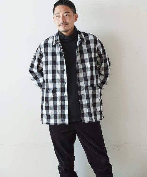 Sunny clouds(サニークラウズ)の「サニークラウズ bonさんのギンガムジャケシャツ〈メンズ〉(シャツ/ブラウス・メンズ・ブラック×ホワイト・LARGE/MEDIUM/SMALL)」の7枚目の写真