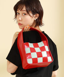 Ray BEAMS | Ray BEAMS / ワンハンドル チェッカー バッグ(ハンドバッグ)