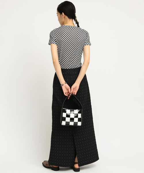 Ray BEAMS（レイビームス）の「Ray BEAMS / ワンハンドル チェッカー バッグ（ハンドバッグ・レディース・ブラック/レッド・ONE SIZE）」の6枚目の写真