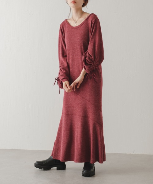 Kastane(カスタネ)の「ニットソーマーメイドワンピース(ワンピース・レディース・ブラック/ダークグリーン/ボルドー・FREE)」の1枚目の写真