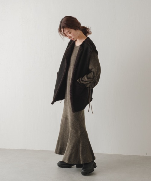 Kastane(カスタネ)の「ニットソーマーメイドワンピース(ワンピース・レディース・ブラック/ダークグリーン/ボルドー・FREE)」の19枚目の写真