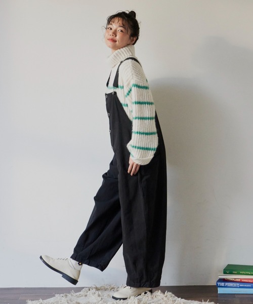 MERLOT（メルロー）の「パネルボーダーBIGニット（ニット/セーター・レディース・ネイビー/ブルー/ナチュラル・FREE）」の20枚目の写真