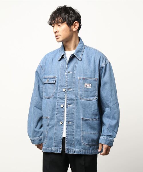 KRIFF MAYER（クリフメイヤー）の「LAID BACKデニムカバーオール（デニムジャケット・メンズ・ライトブルー/オフホワイト/ダークブルー・X-LARGE/MEDIUM/LARGE）」の4枚目の写真