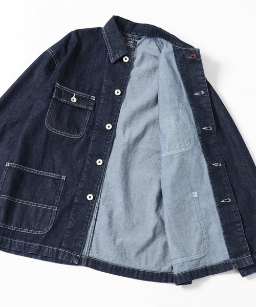 KRIFF MAYER（クリフメイヤー）の「LAID BACKデニムカバーオール（デニムジャケット・メンズ・ライトブルー/オフホワイト/ダークブルー・X-LARGE/MEDIUM/LARGE）」の8枚目の写真