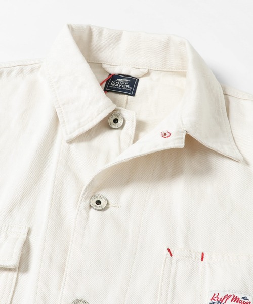 KRIFF MAYER（クリフメイヤー）の「LAID BACKデニムカバーオール（デニムジャケット・メンズ・ライトブルー/オフホワイト/ダークブルー・X-LARGE/MEDIUM/LARGE）」の9枚目の写真