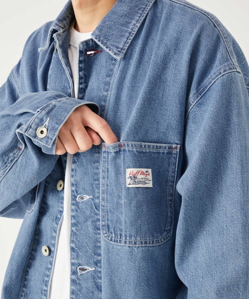 KRIFF MAYER（クリフメイヤー）の「LAID BACKデニムカバーオール（デニムジャケット・メンズ・ライトブルー/オフホワイト/ダークブルー・X-LARGE/MEDIUM/LARGE）」の14枚目の写真