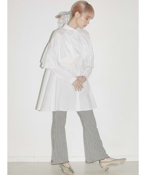 merry jenny（メリージェニー）の「ケープシャツワンピース（ワンピース・レディース・オフホワイト/ブラック/グリーン・FREE）」の7枚目の写真