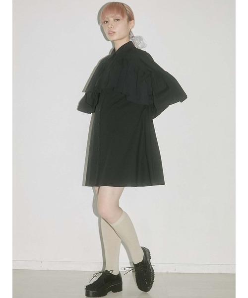 merry jenny（メリージェニー）の「ケープシャツワンピース（ワンピース・レディース・オフホワイト/ブラック/グリーン・FREE）」の15枚目の写真