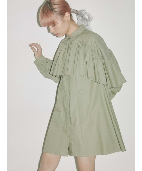 merry jenny（メリージェニー）の「ケープシャツワンピース（ワンピース・レディース・オフホワイト/ブラック/グリーン・FREE）」の16枚目の写真