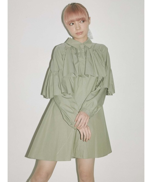 merry jenny（メリージェニー）の「ケープシャツワンピース（ワンピース・レディース・オフホワイト/ブラック/グリーン・FREE）」の17枚目の写真