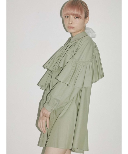 merry jenny（メリージェニー）の「ケープシャツワンピース（ワンピース・レディース・オフホワイト/ブラック/グリーン・FREE）」の19枚目の写真