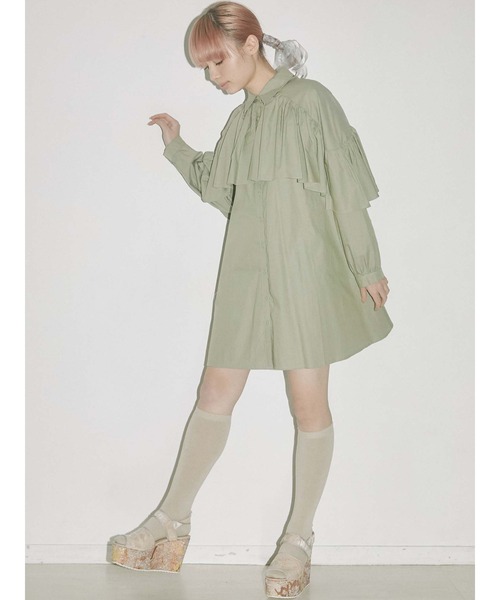 merry jenny（メリージェニー）の「ケープシャツワンピース（ワンピース・レディース・オフホワイト/ブラック/グリーン・FREE）」の20枚目の写真