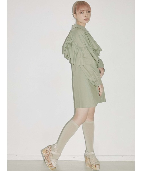 merry jenny（メリージェニー）の「ケープシャツワンピース（ワンピース・レディース・オフホワイト/ブラック/グリーン・FREE）」の22枚目の写真