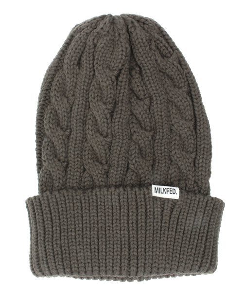 MILKFED.（ミルクフェド）の「BASIC KNITTED CAP　（ニットキャップ/ビーニー/無地）（ニットキャップ/ビーニー・レディース・ホワイト/ブラック/チャコールグレー/バーガンディー・ONE SIZE）」の4枚目の写真