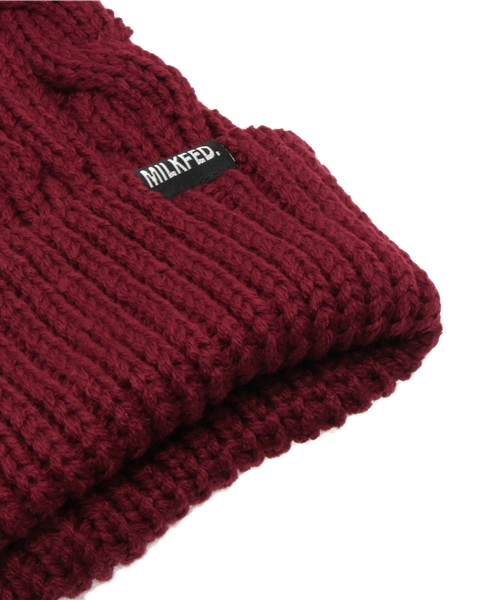 MILKFED.（ミルクフェド）の「BASIC KNITTED CAP　（ニットキャップ/ビーニー/無地）（ニットキャップ/ビーニー・レディース・ホワイト/ブラック/チャコールグレー/バーガンディー・ONE SIZE）」の8枚目の写真